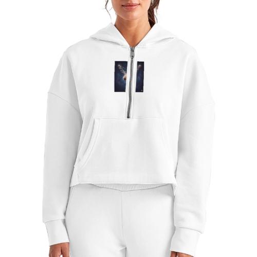 BrainTeas - Women's Half Zip Cropped Hoodie