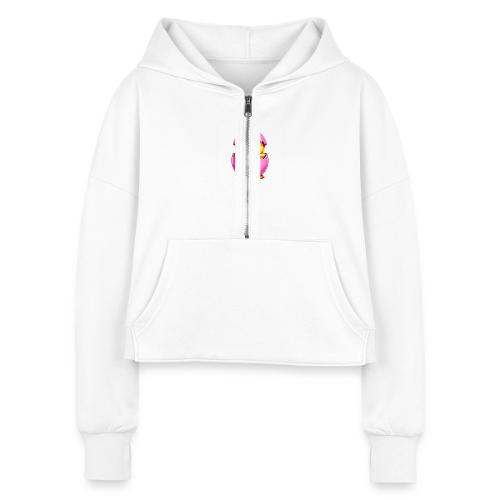 Easter Chick Pink - Women's Half Zip Cropped Hoodie