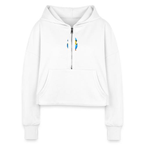 Easter Chick Blue - Women's Half Zip Cropped Hoodie