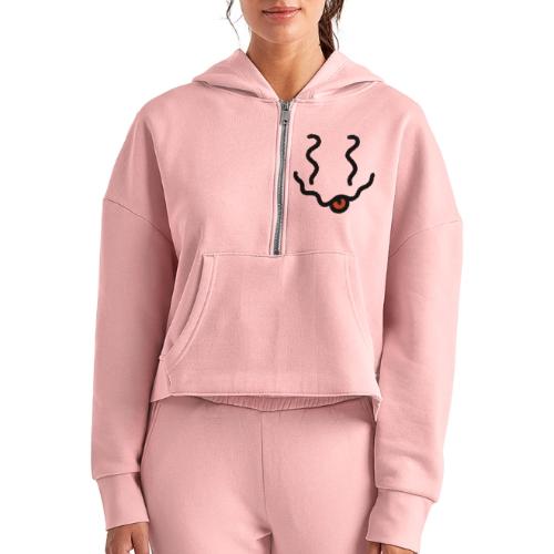 Buzzed without circle - Women's Half Zip Cropped Hoodie