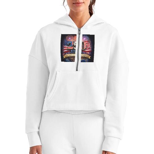 USA 250th Celebration - Women's Half Zip Cropped Hoodie