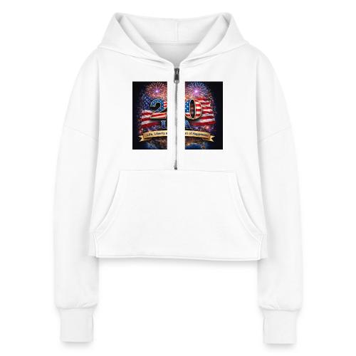 USA 250th Celebration - Women's Half Zip Cropped Hoodie