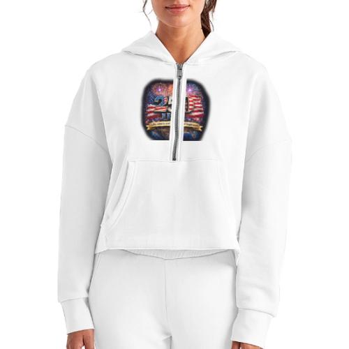 USA 250th Celebration - Women's Half Zip Cropped Hoodie
