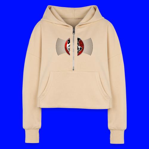 Laika The Space Dog - Women's Half Zip Cropped Hoodie