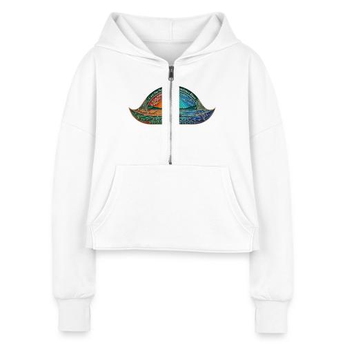 Easter Cast the Net Again T Shirt, abundance Gift - Women's Half Zip Cropped Hoodie