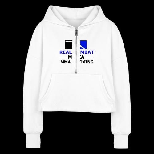 RCM MMA & BOXING Blue Logo - Women's Half Zip Cropped Hoodie