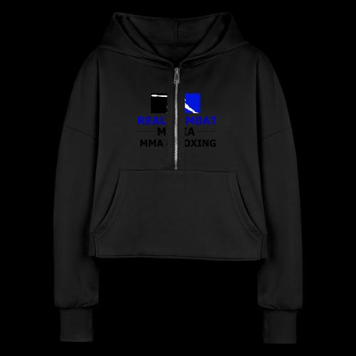 RCM MMA & BOXING Blue Logo - Women's Half Zip Cropped Hoodie
