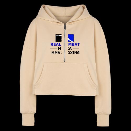 RCM MMA & BOXING Blue Logo - Women's Half Zip Cropped Hoodie