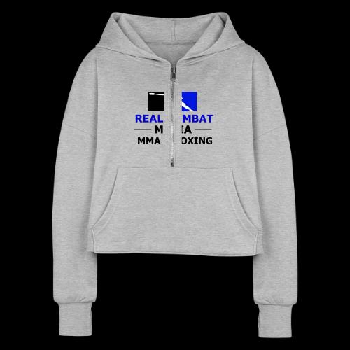 RCM MMA & BOXING Blue Logo - Women's Half Zip Cropped Hoodie