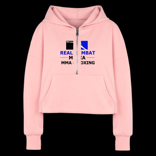 RCM MMA & BOXING Blue Logo - Women's Half Zip Cropped Hoodie