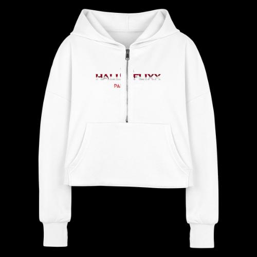 HALLOFlixx Apparel - Women's Half Zip Cropped Hoodie