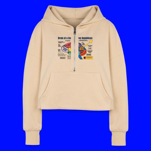 Brain of a Conservative Republican - Women's Half Zip Cropped Hoodie