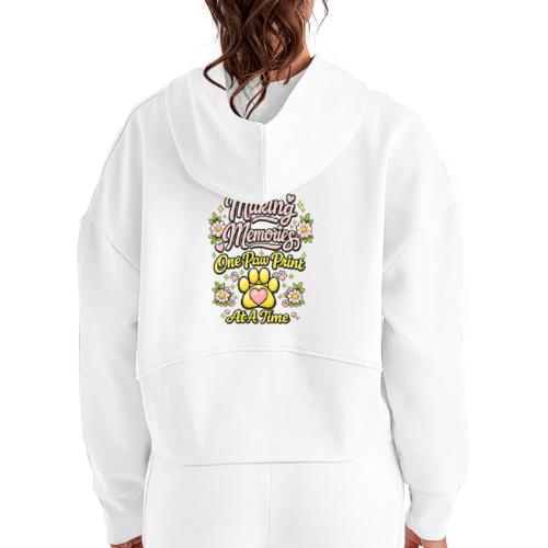 Making Memories One Paw Print At A Time - Women's Half Zip Cropped Hoodie