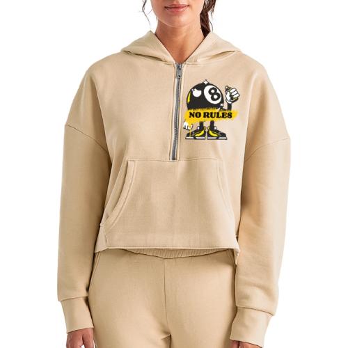 No Rules 8 Ball - Women's Half Zip Cropped Hoodie