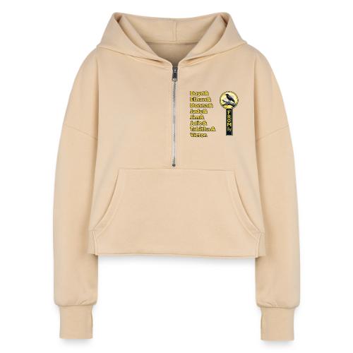 Fromily + Storywalker (front and back) - Women's Half Zip Cropped Hoodie