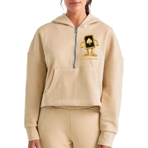 Forget A King I'm An Ace - Women's Half Zip Cropped Hoodie