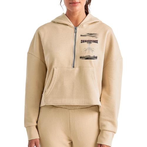 Omnipotence Rising - Women's Half Zip Cropped Hoodie