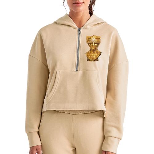 Be the Myth the Legend - Women's Half Zip Cropped Hoodie