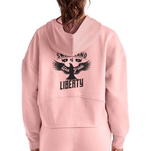 Sweet land of USA Pride Liberty - Women's Half Zip Cropped Hoodie