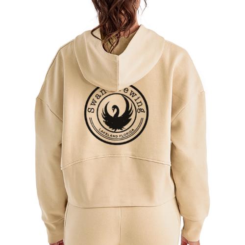 Classic Swan Brewing Logo - Women's Half Zip Cropped Hoodie