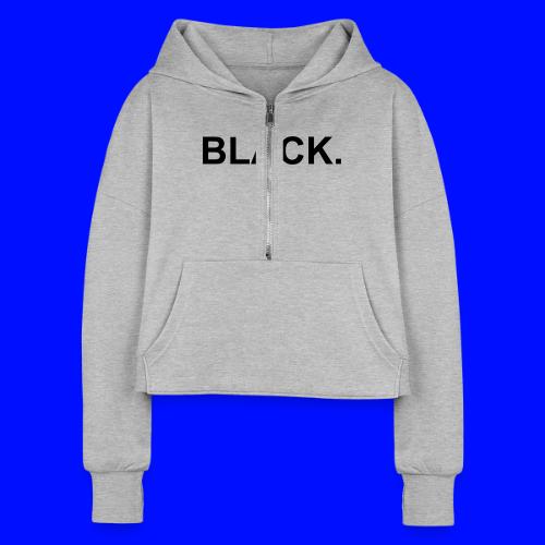 Black - Women's Half Zip Cropped Hoodie