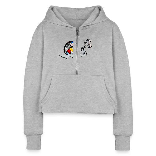 Magical Snail - Women's Half Zip Cropped Hoodie
