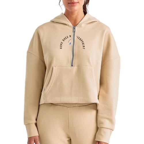 pilgrims of hope 2025 logo hope - Women's Half Zip Cropped Hoodie