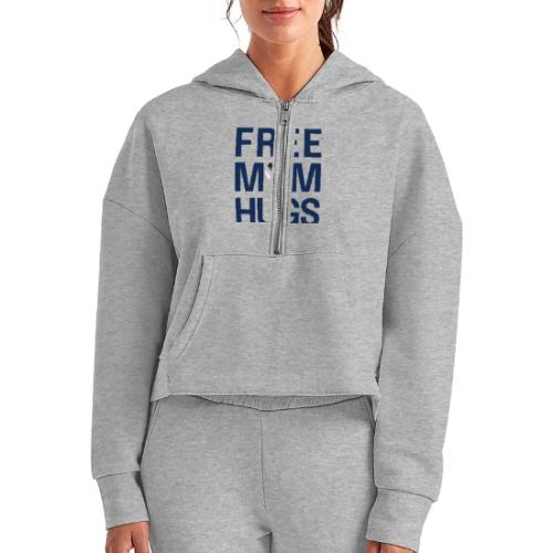 Free Mom Hugs 🏳️‍🌈🏳️‍⚧️ - Women's Half Zip Cropped Hoodie