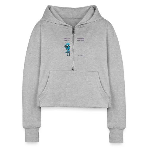 Smoon City 11_Here for the tea - Women's Half Zip Cropped Hoodie