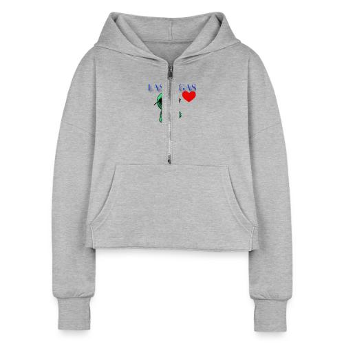 Smoon City_Las Vegas - Women's Half Zip Cropped Hoodie