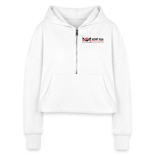 WHITE - Women's Half Zip Cropped Hoodie