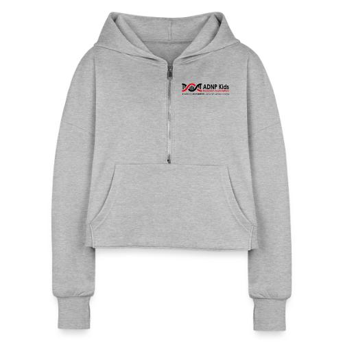 WHITE - Women's Half Zip Cropped Hoodie