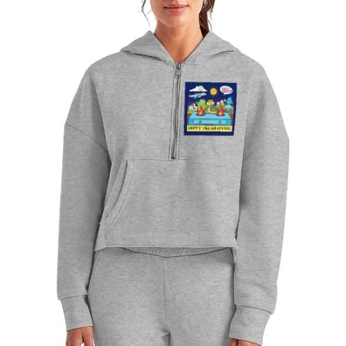 Freedom Square Design - Women's Half Zip Cropped Hoodie