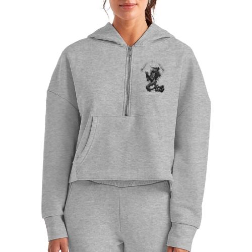 love and haunted - Women's Half Zip Cropped Hoodie