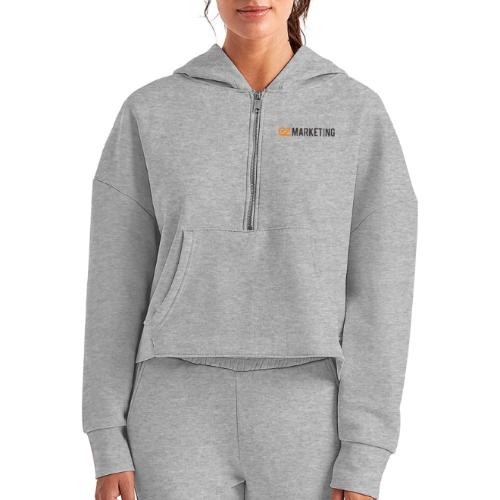 EZ Black 3x - Women's Half Zip Cropped Hoodie