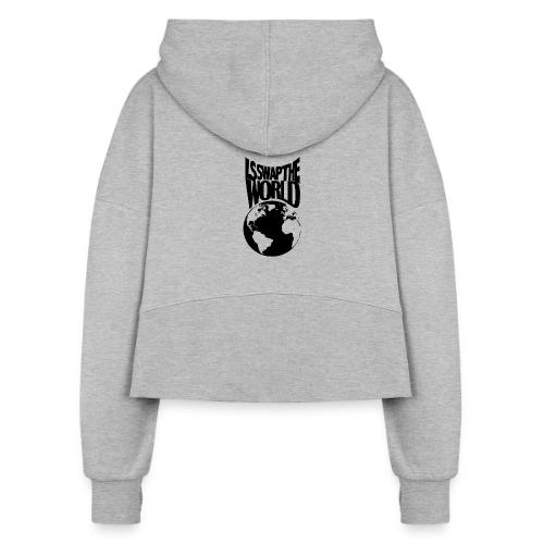 LS Swap the World (Front & Back) - Women's Half Zip Cropped Hoodie