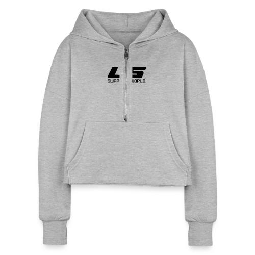LS Swap The WORLD (Back and Front) - Women's Half Zip Cropped Hoodie