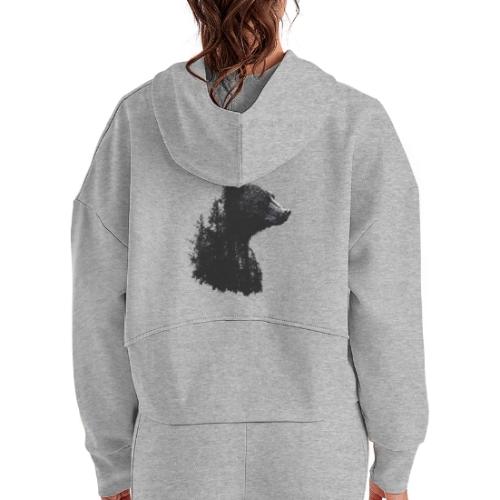 Forest Within the Bear - Women's Half Zip Cropped Hoodie