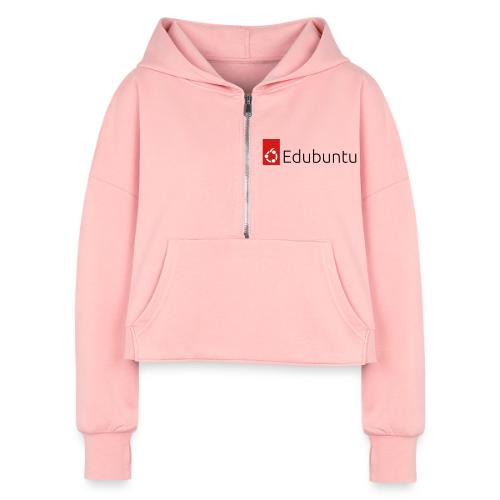 Edubuntu Logo 2023 - Black - Women's Half Zip Cropped Hoodie