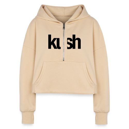 Kush - Women's Half Zip Cropped Hoodie