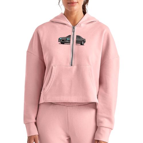 CAMARO ART - Women's Half Zip Cropped Hoodie