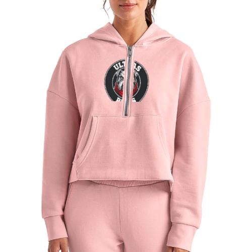 Ultras Paris Bulldog Football Fan Graphic - Women's Half Zip Cropped Hoodie