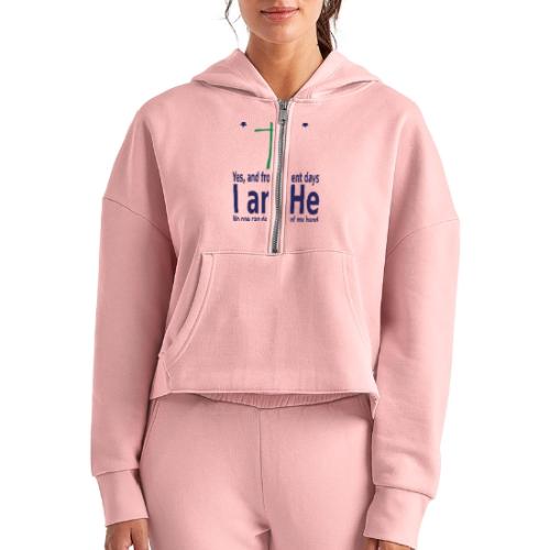 I am He - Bibile Quotes - Women's Half Zip Cropped Hoodie