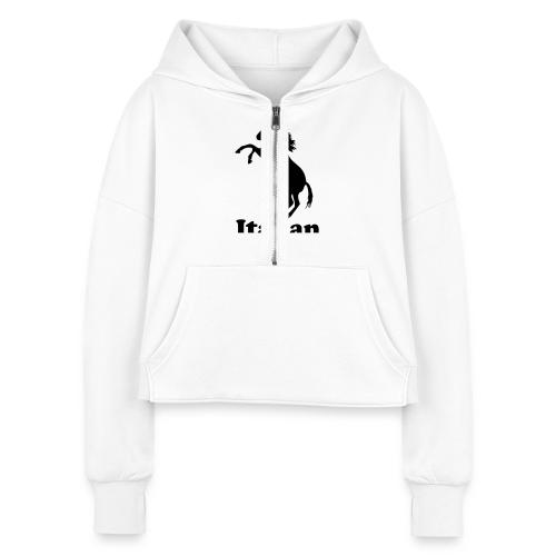 Italian Stallion - Women's Half Zip Cropped Hoodie