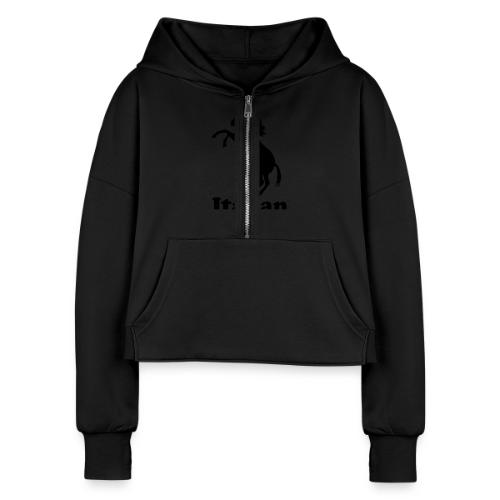 Italian Stallion - Women's Half Zip Cropped Hoodie