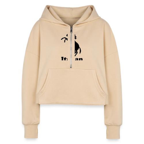 Italian Stallion - Women's Half Zip Cropped Hoodie