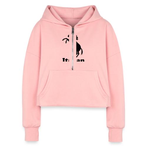 Italian Stallion - Women's Half Zip Cropped Hoodie