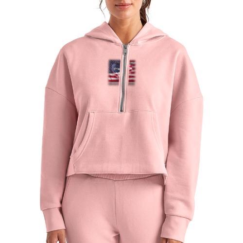 1776-2026 | 250 Years USA - Women's Half Zip Cropped Hoodie