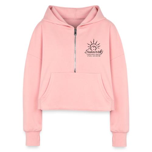 Minimalist - Women's Half Zip Cropped Hoodie