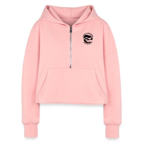 CCRC LOGO - Women's Half Zip Cropped Hoodie
